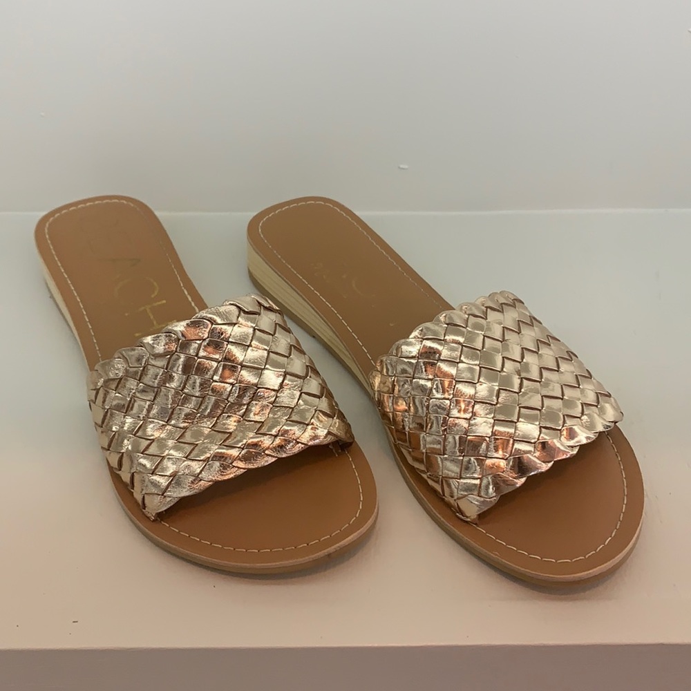 Gold woven sandals